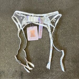 Savage X Fenty White Sheer Floral Lace Lingerie